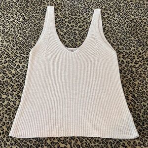 Faherty Cream Knit Tank Top